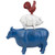 Stacked Patriotic Farm Animals Outdoor Garden Statue - 12"