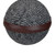 4" Black and White Houndstooth With Brown Strip Fabric Christmas Ball Ornament - IMAGE 3