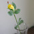 23" Yellow and Green Long Single Stem Budding Rose Artificial Pick - IMAGE 3