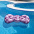 Inflatable Purple and White Checkered Bow Tie Lounge Swimming Pool Float, 76-Inch - IMAGE 1
