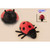 Set of 6 Red and Black Handcrafted Soft Plush Ladybug Stuffed Animals 6.5" - IMAGE 1