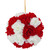 Red and White Peony Hanging Ball – 12-Inch, Unlit - IMAGE 1