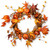 Maple Leaf and Pumpkin Artificial Fall Harvest Wreath, 20-Inch, Unlit - IMAGE 1