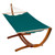 82" x 55" Teal Green and Brown Reversible Stripe Pattern Sunbrella Quilted Hammock - IMAGE 2