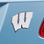 Set of 2 White NCAA University of Wisconsin Badgers Emblem Automotive Stick-On Car Decals 3" x 3" - IMAGE 2