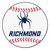 27" White and Blue NCAA University of Richmond Spiders Baseball Shape Mat - IMAGE 1