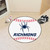 27" White and Blue NCAA University of Richmond Spiders Baseball Shape Mat - IMAGE 2