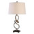 Hand Twisted Table Lamp with Tapered Beige Linen Shade - 27.25" - Bronze Finish - IMAGE 1