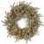 Pre-Lit Frosted Arctic Spruce Artificial Christmas Wreath, 24-Inch, Clear Lights - IMAGE 1