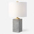 Concrete Block Table Lamp with Drum Shade - 17” - Gray and White - IMAGE 2