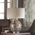 Distressed Table Lamp with Hardback Drum Shade - 27" - Gray and Beige - IMAGE 3