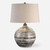 Ceramic Glaze Table Lamp with Striped - 27" - Bronze Tone and Beige - IMAGE 1