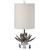 Lotus Motif Table Lamp with Tall Drum Shade - 25” - IMAGE 1
