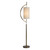 Curved Double Banded Floor Lamp with Beige Suspended Shade - 66" - IMAGE 1