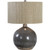 Ceramic Glaze Lamp with Round Drum Shade - 24” - Charcoal Gray - IMAGE 1