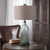 Smoke Gray Glass Table Lamp with Round Gray Shade 30” - IMAGE 2