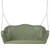 Hand Woven Resin Wicker Porch Swing with Chain - Green - IMAGE 2