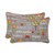 Set of 2 Autumn Harvest Haystack Rectangular Throw Pillows - 24.5" - Gray and Orange - IMAGE 1