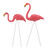 Set of 2 Tropical Pink Flamingo Outdoor Lawn Stakes 33" - IMAGE 1