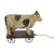 10.25" Black and White Wood Textured Cow on Cart Outdoor Garden Statue - IMAGE 1