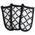 Set of 3 Black and White Lattice Patterned Panhandles 6" - IMAGE 1