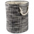 17" Black and Gray Tweed Round Medium Bin with Rope Handles - IMAGE 1