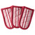 Striped Quilted Cotton Pan Handles - 6" - Cherry Red and White - Set of 3 - IMAGE 1