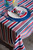 Red and Blue Patriotic Striped Rectangular Tablecloth with Zipper 60” x 120” - IMAGE 2