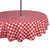 Checkered Round Tablecloth with Zipper - 60" - Red and White - IMAGE 1
