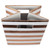 11" White and Copper Colored Stripe Patterned Square Storage Bin - IMAGE 2