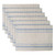 Set of 6 Nautical Blue and Gray French Stripe Rectangular Placemats 19" x 13" - IMAGE 1