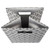 11" Gray and White Lattice Pattern Square Storage Bin - IMAGE 2