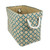 12" Brown and Teal Burlap Rectangular Large Bin with Rope Handles - IMAGE 1