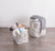15" Gray Geometric Patterned Rectangle Medium Paper Bin - IMAGE 4