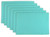 Ribbed Texture Rectangular Cotton Placemats - 19" - Aqua Blue - Set of 6 - IMAGE 1
