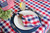 Checkered Rectangular Cotton Tablecloth - 84" - Red, White and Blue - IMAGE 3