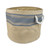12" Brown and Gray Border Pattern Rounded Small Bin with Rope Handles - IMAGE 1