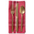 Set of 6 Tango Red and White Chambray French Striped Napkins 20” - IMAGE 3