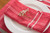 Set of 6 Tango Red and White Chambray French Striped Napkins 20” - IMAGE 6