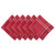 Set of 6 Tango Red and White Chambray French Striped Napkins 20” - IMAGE 1