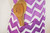 33" Purple and White Eggplant Chevron Kitchen Chef Apron - IMAGE 6