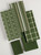 Set of 5 Green and Ivory Geometric Pattern Dishcloth/Dishtowels 28"