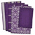 Flower of Life Cotton Dish Towels and Dish Cloth - 28" - Eggplant and White - Set of 5 - IMAGE 1