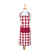Heavyweight Buffalo Check Fringed Chef Apron - 32" - Wine Red and White - IMAGE 1