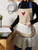 Red Rooster Ruffled Cotton Chef Apron - 28.5" - Butter Yellow and Sky Blue