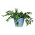 8" Blue Ribbed Rim Round Eco-Friendly Flower Planter - IMAGE 2