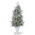 4' Pre-lit Potted Frosted Spruce Entrance Artificial Christmas Tree, Clear Lights - IMAGE 1