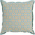 22" Blue and Yellow Square Geometric Woven Throw Pillow - Poly Filled - IMAGE 1