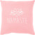 20" Pink and White "Namaste" Printed Square Throw Pillow - Down Filled - IMAGE 1