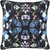 20" Black and Blue Butterfly Printed Design Square Throw Pillow Cover with Piping Edge - IMAGE 1